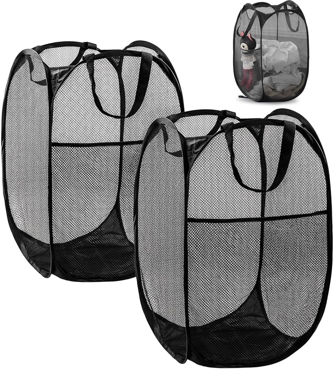 Wasmand set van 2 - Vouwbare wasmanden - Groot en medium - Ideaal voor reizen en kamperen - ShopVlot