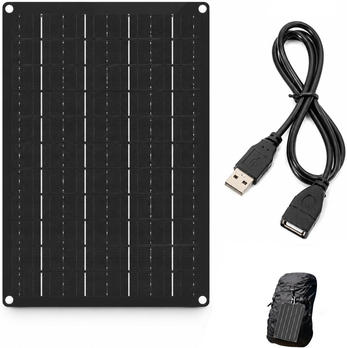 Mini-zonnepaneel 10 W - waterdicht - draagbaar - ideaal voor opladen buitentoestellen - ShopVlot
