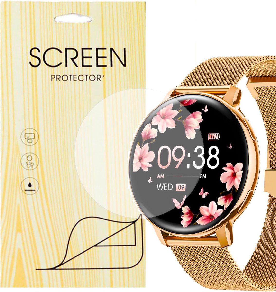 Schermbeschermer voor Naixues Smartwatch 1,39 Inch - Zacht en krasbestendig - 6 stuks - Bescherming tegen krassen - ShopVlot