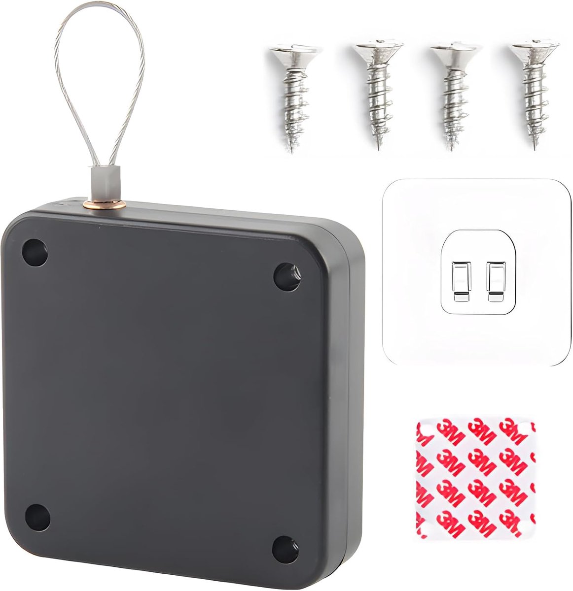 Automatische deurdranger zwart - 1200 g - zonder boren - voor houten, aluminium en PVC deuren - ShopVlot