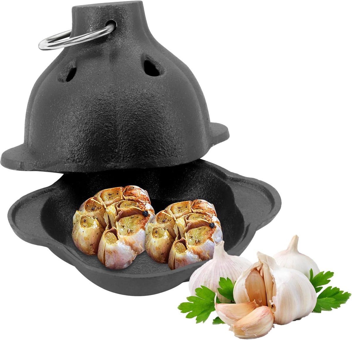 Cast Iron Dutch Oven Pot, Potato Garlic Baker Baker Garlic Pot - ShopVlot