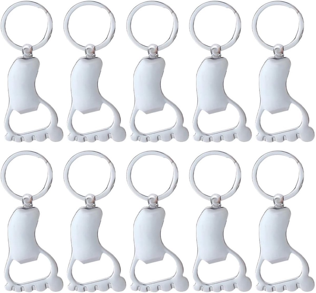 Angoily Pack of 10 Wear-resistant Bottle Opener Key Ring Portable Decorative Camping Small Lightweight for Bar Kitchen - ShopVlot