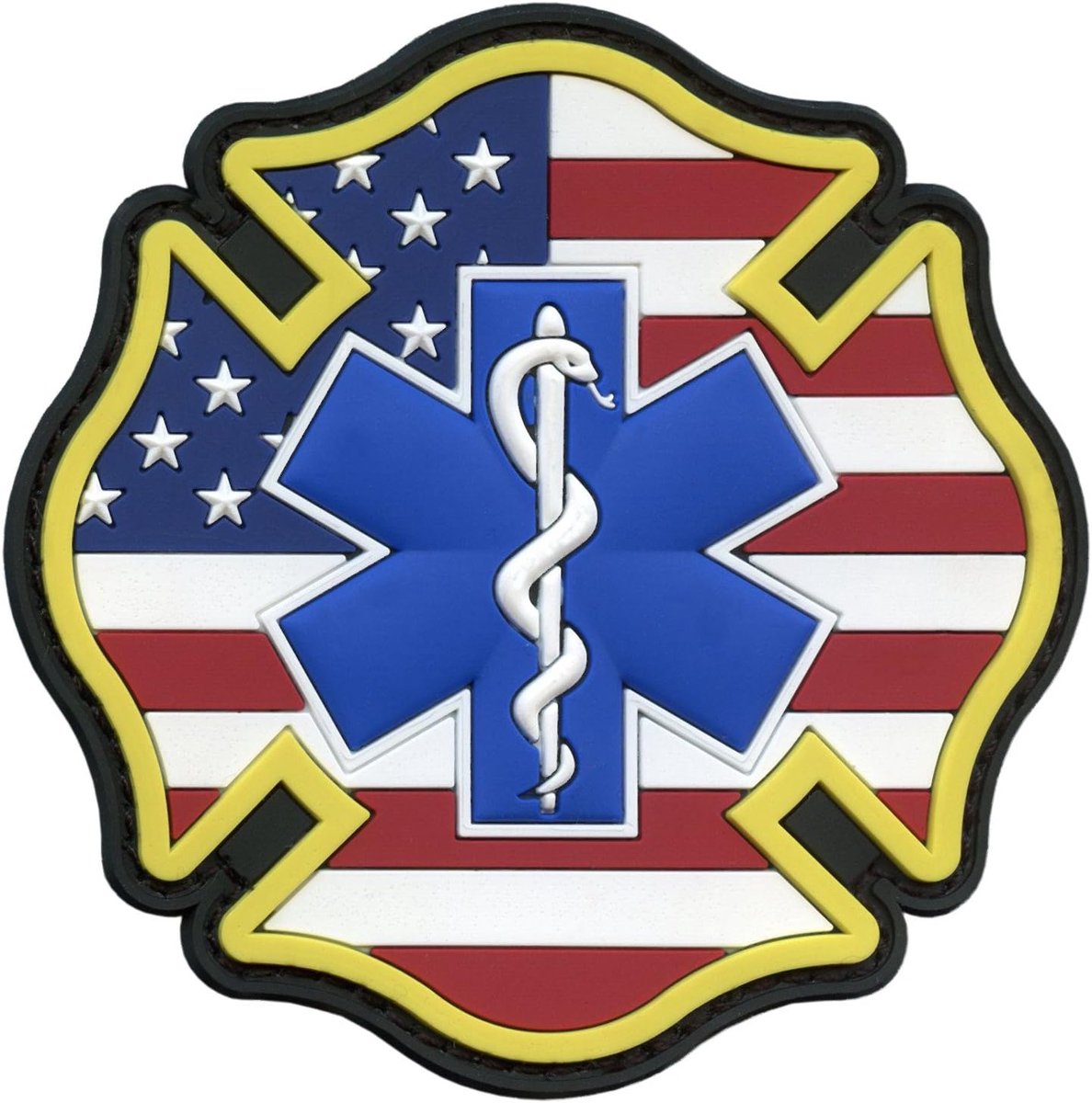 EMS EMT Fire Department USA American Flag Rescue Firefighters Paramedic Morality PVC Hook P - ShopVlot