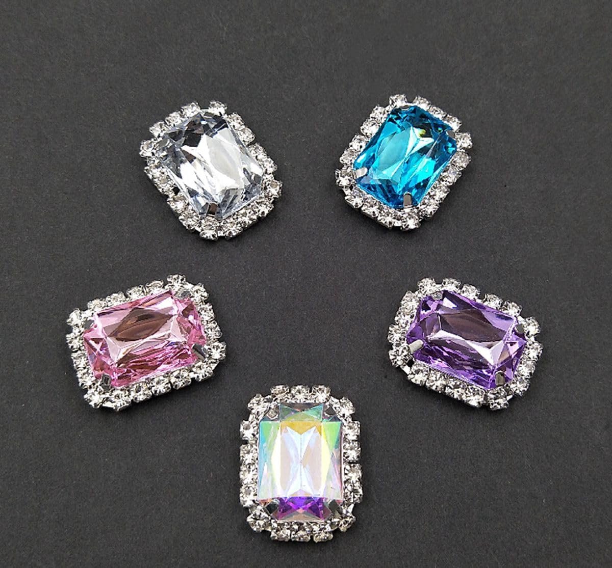 Laces Charms 10pcs 5 Colors Shoe Charms with Rhinestone Colorful Shoe Buckle DIY Shiny Sneaker Shoe Clips Crystal - ShopVlot
