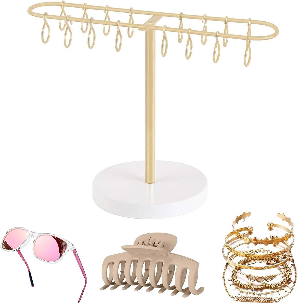 Metalen haarspeldenorganizer, sieradenstandaard, draaibare haarcliphouder, ideaal voor het opbergen van haarspelden - ShopVlot