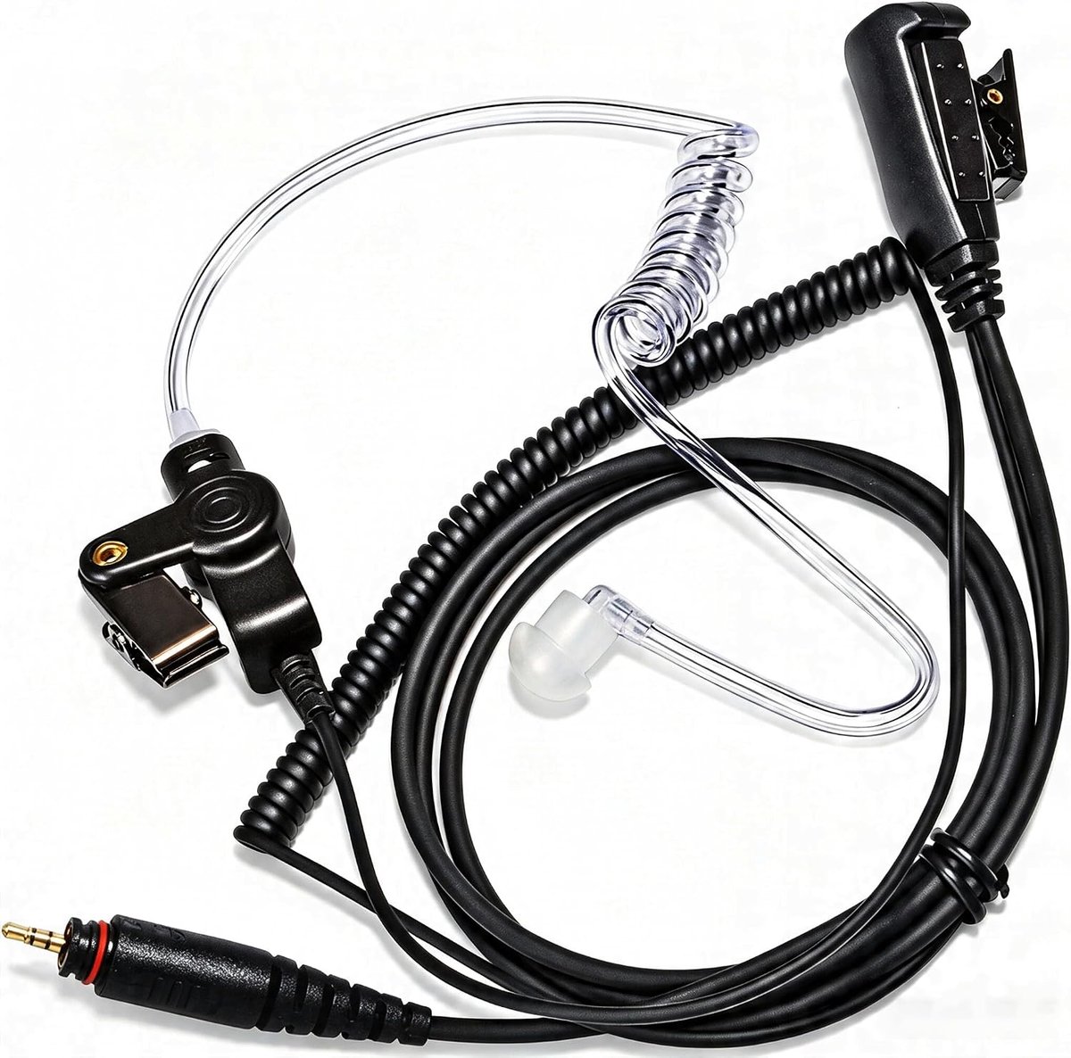 HYS Wireless Headset, Compatible with Motorola CLP446E, with Sound Hose and PTT Button, Cable Includes Kevlar Fibres - ShopVlot