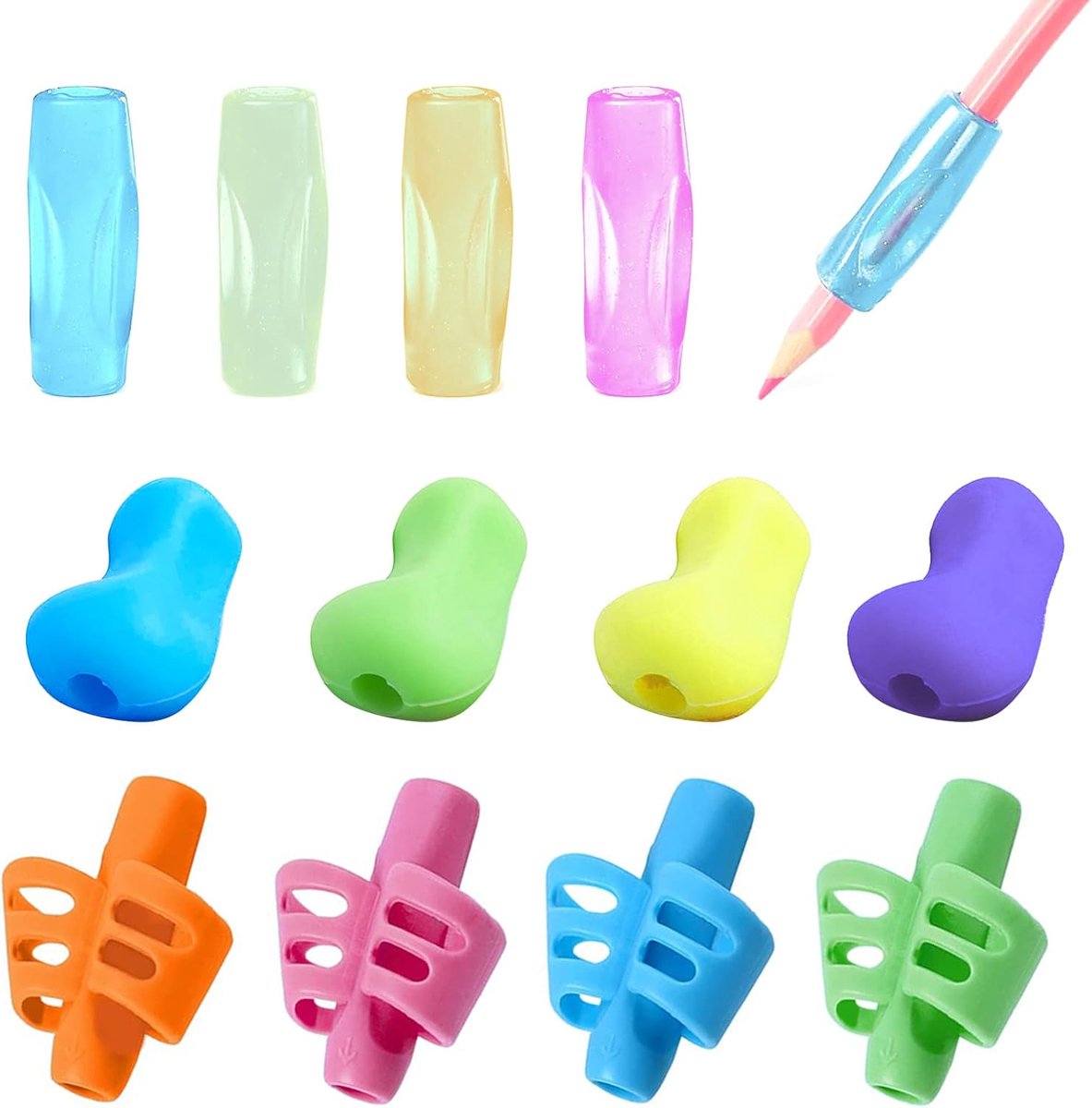 Pencil Grips, Ergonomic Pen Holder for Different Pens, Correct Hand Lettering, Posture for Kids, Kindergarten and - ShopVlot