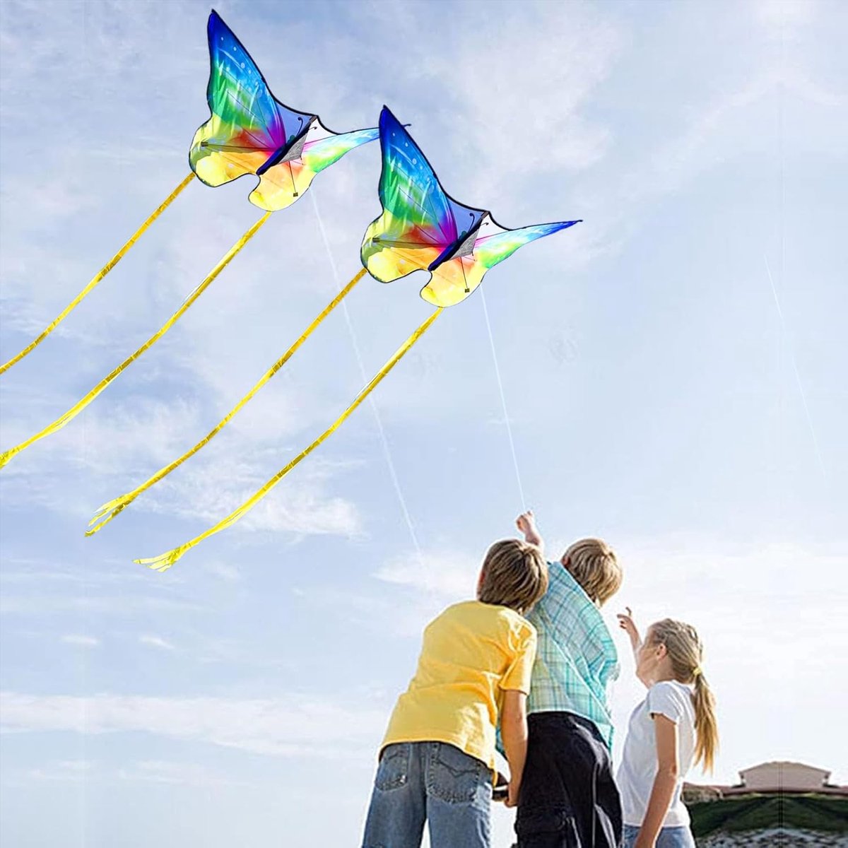 Butterfly Kite Butterfly Kite for Children from 3 and Adults 140 x 75 cm Single Line Kite with 100 m Kite Cord and 8 x - ShopVlot