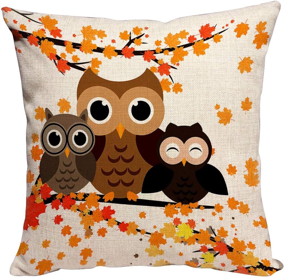 Cushion Cover, Decorative Sofa Throw Pillow Cover Car Throw Pillow Covers Pillow Covers Pillow Owls One Place Orange - ShopVlot