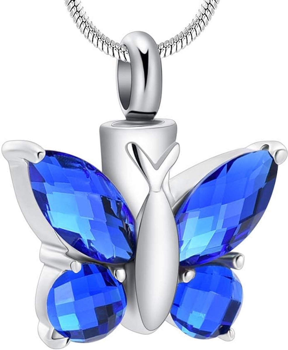 Butterfly Cremation Jewellery for Ash Pendant - Butterfly Urn Necklace with Mini Keepsake Urn Memorial Ash Jewelry - ShopVlot