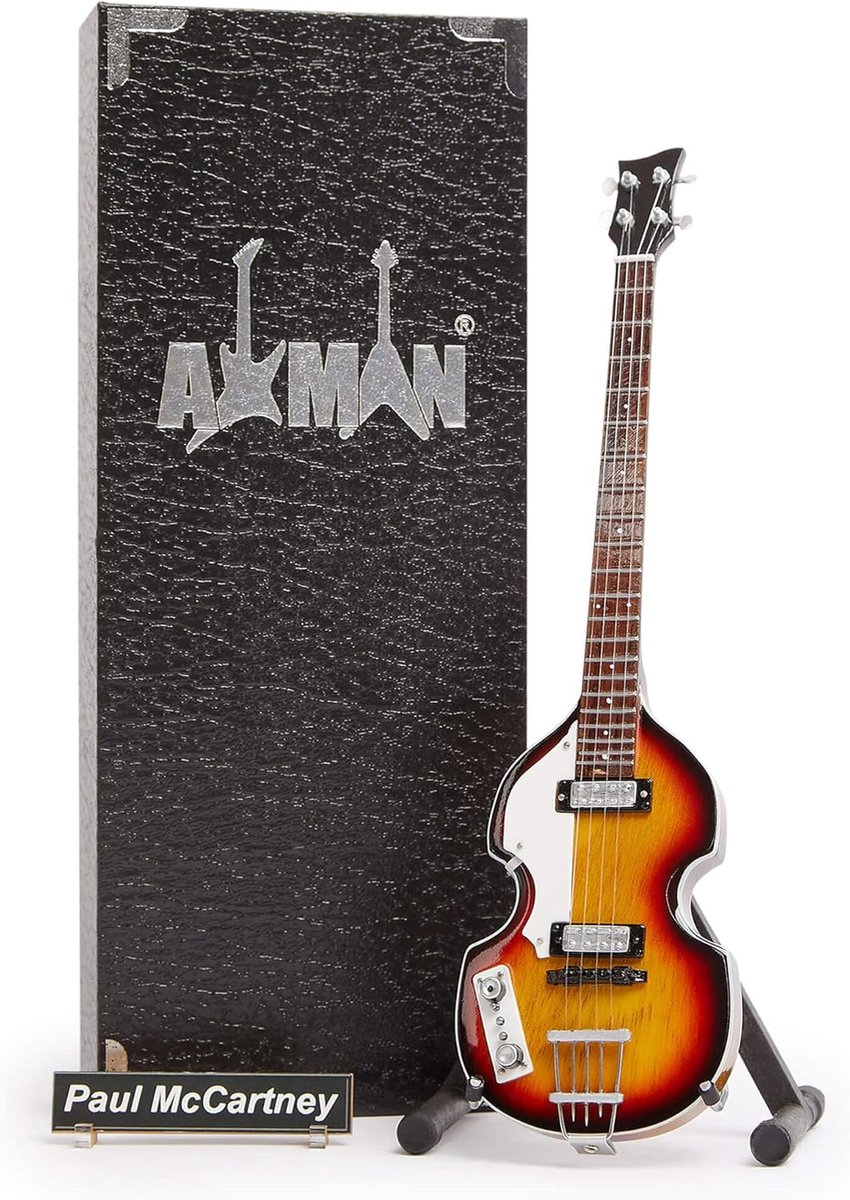 P McCartney 1961 Hofner 500/1 Violin Bass - Miniature Guitar Replica - Music Gifts - Handmade Ornamental 1/4 Scale - ShopVlot