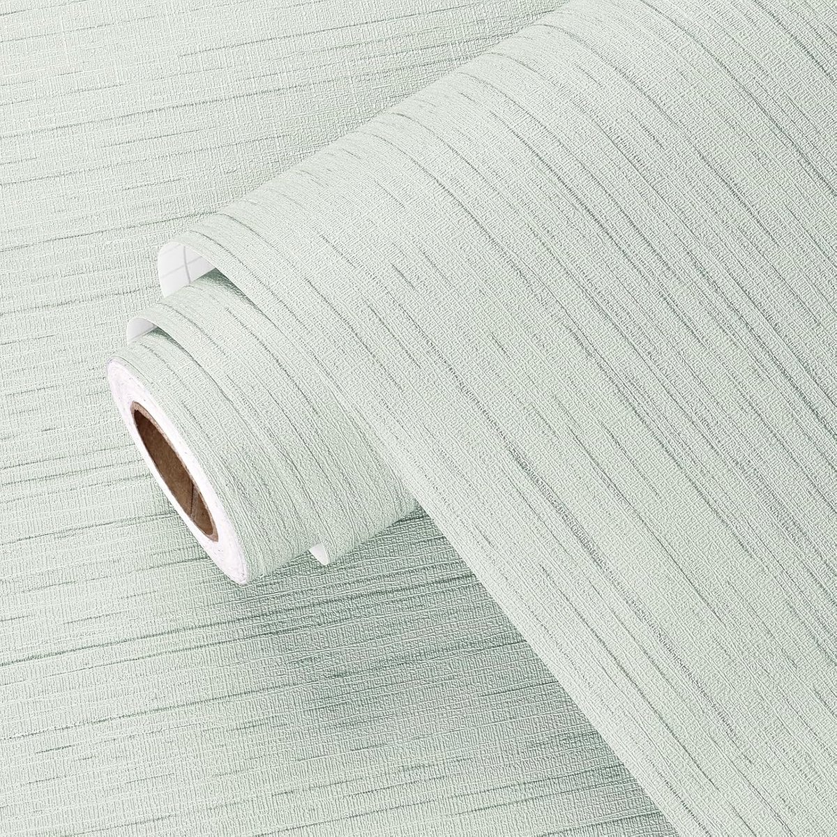 Light Green Wallpaper for Bedroom 40cm x 800cm Peel and Stick Textured Wallpaper Sticky Backing Plastic Roll Living - ShopVlot