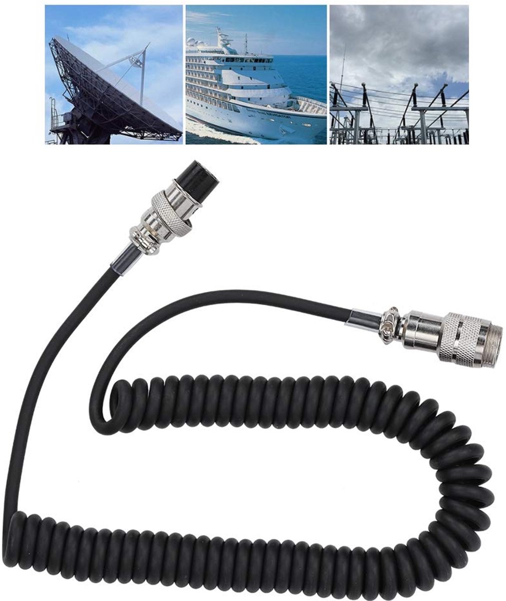 Ejoyous Black 8 Pin Handy Coiled Balanced Mike Hose Cord Stretchable Microphone Cable for Stage Lighting Speaker - ShopVlot