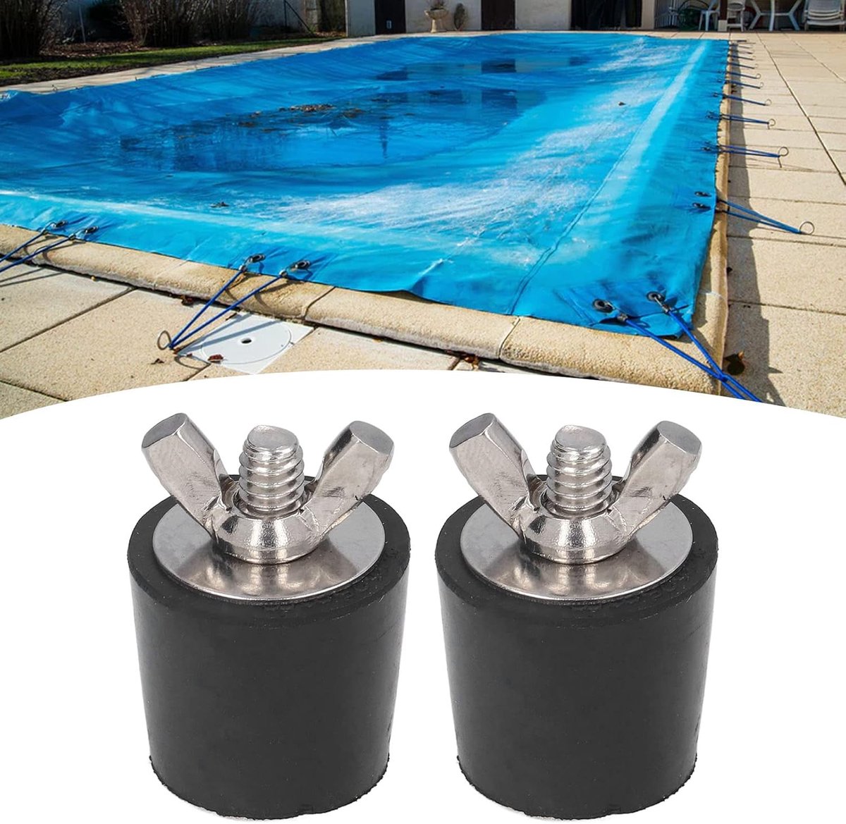2pcs Pool Winter Stopper Pool Rubber Stoppers Conical Pool Overwintering Stop with Stainless Steel Bolts for Pool - ShopVlot