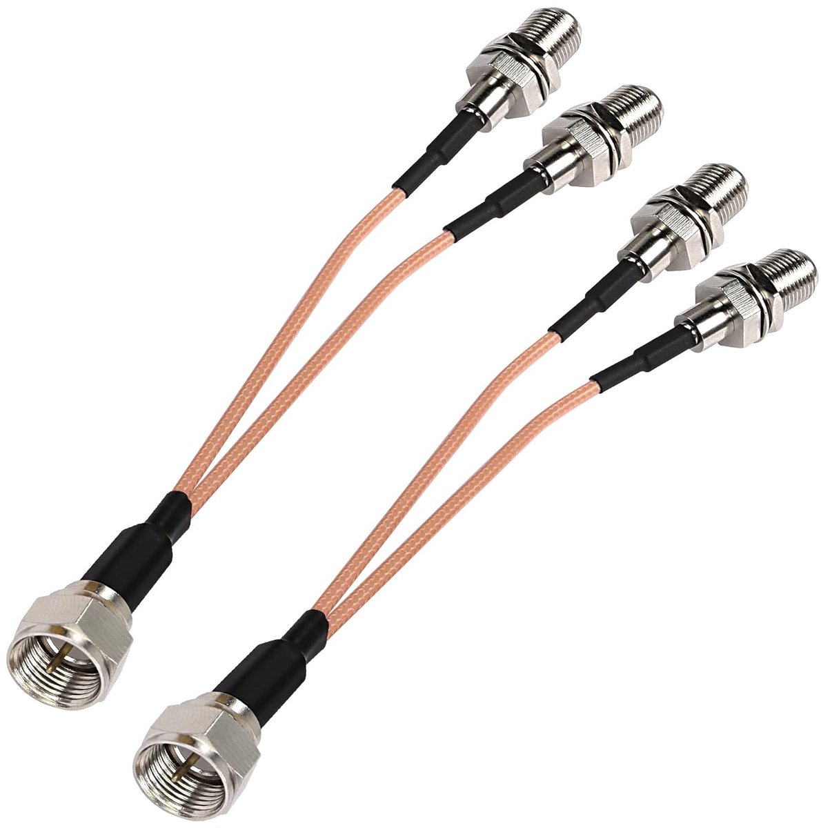 MEIRIYFA F-Type Splitter Coaxial Cable, F Plug to Dual Bus Adapter 50 Ohm TV Antenna 3 Way RG316 Y TV Splitter Coaxial - ShopVlot
