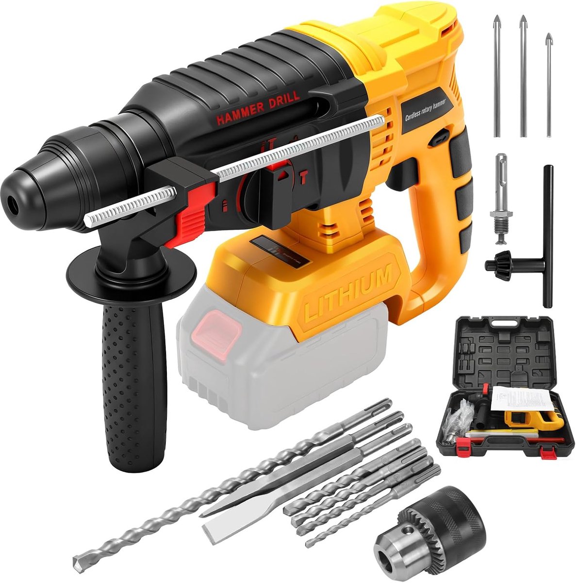 Cordless Hammer Drill 800 W 6J Breaking Hammer Compatible with Makita 18 V Battery, Variable Speed 0-1000 rpm - ShopVlot