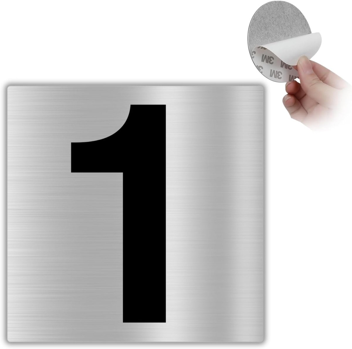 House number - 10 x 10 cm - aluminium - no. 1 - Hotel number - Enumeration of doors - outside and inside - ShopVlot