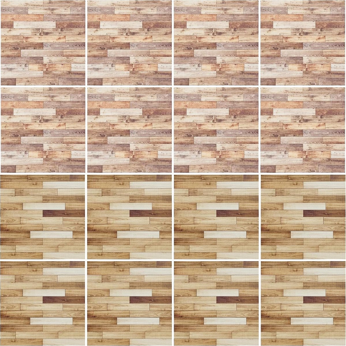 Poppenhuisvloerbedekking 16 Stuks - Simulated Wood - Zelfklevende Muurstickers - Ideaal voor Miniatuurprojecten - ShopVlot