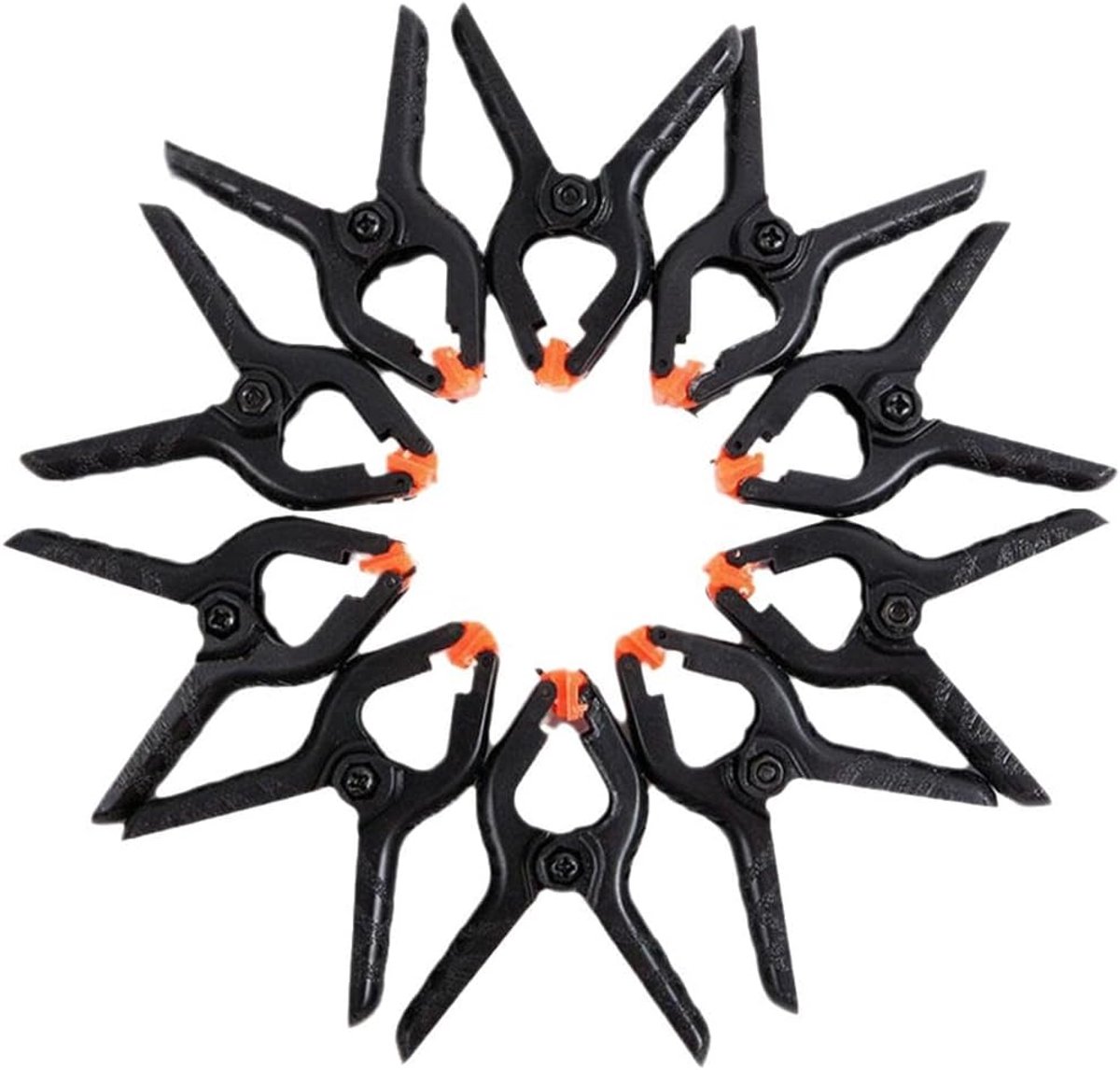 Springclips set van 10 - krachtige kunststof klemmen - duurzaam en veelzijdig - ideaal voor klussen en fotografie - ShopVlot