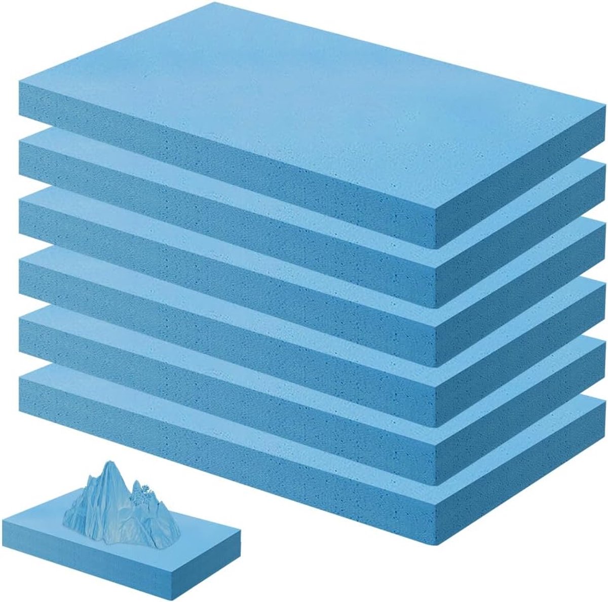 Hardschuimplaten 30x20x2 cm - Polystyreen - Set van 6 - Ideaal voor diorama's en modelbouw - ShopVlot