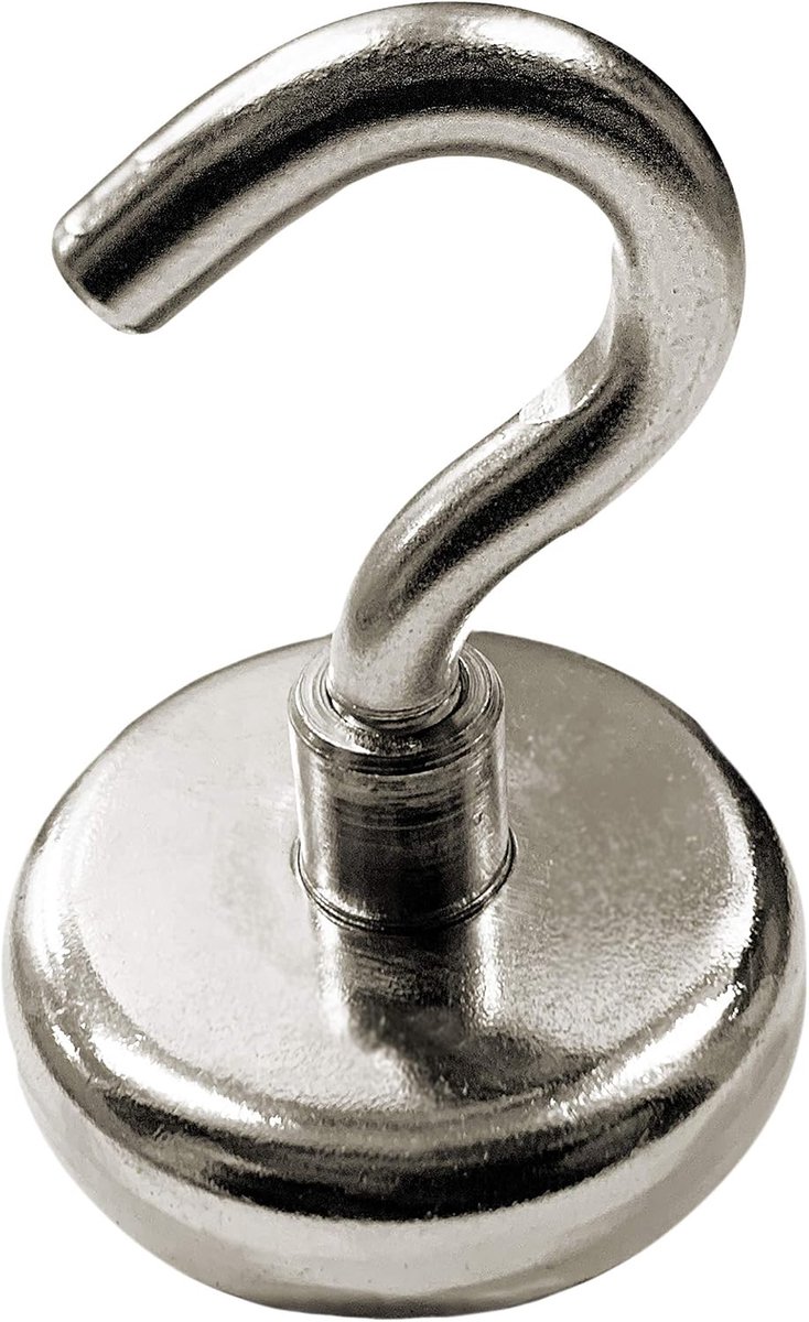 Magneethaken set van 8 - maat 1 (10 mm dia) - neodymium - tot 0,75 kg draagkracht - ShopVlot