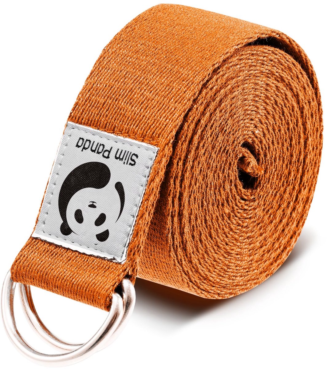 Slim Panda Yogariem om uit te rekken, katoenen yogariem met verstelbare D-ringgesp, niet-elastische yogariem voor - ShopVlot