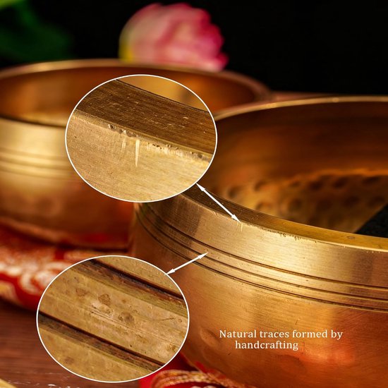8 cm Tibetaanse klankschaal set, schaal handgemaakt in Nepal voor genezing en mindfulness, kleine klankschaal voor - ShopVlot — afbeelding 4