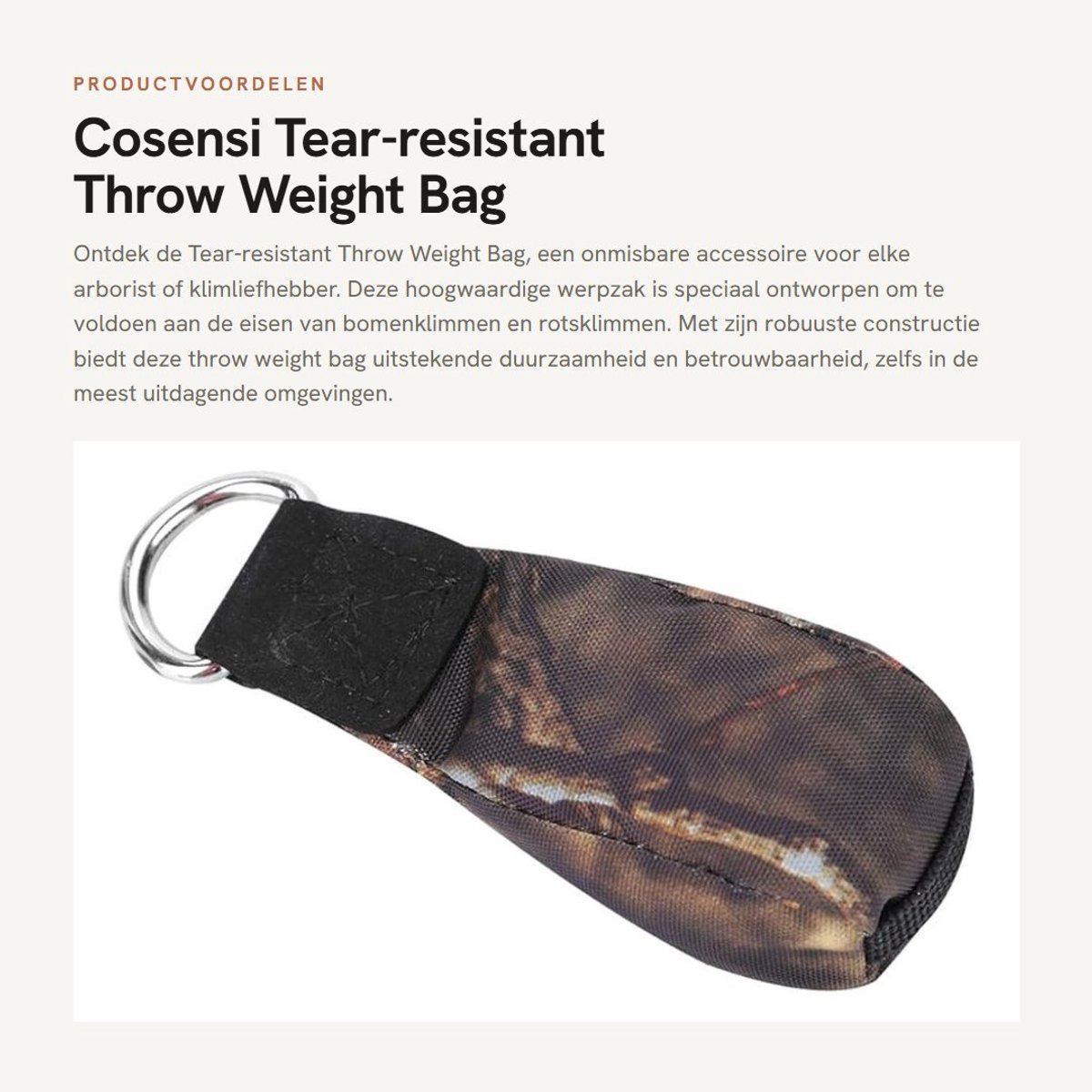 Dailygoods - Tear-resistant Throw Weight Bag - Arborist Klimuitrusting voor Bomen en Rotsen