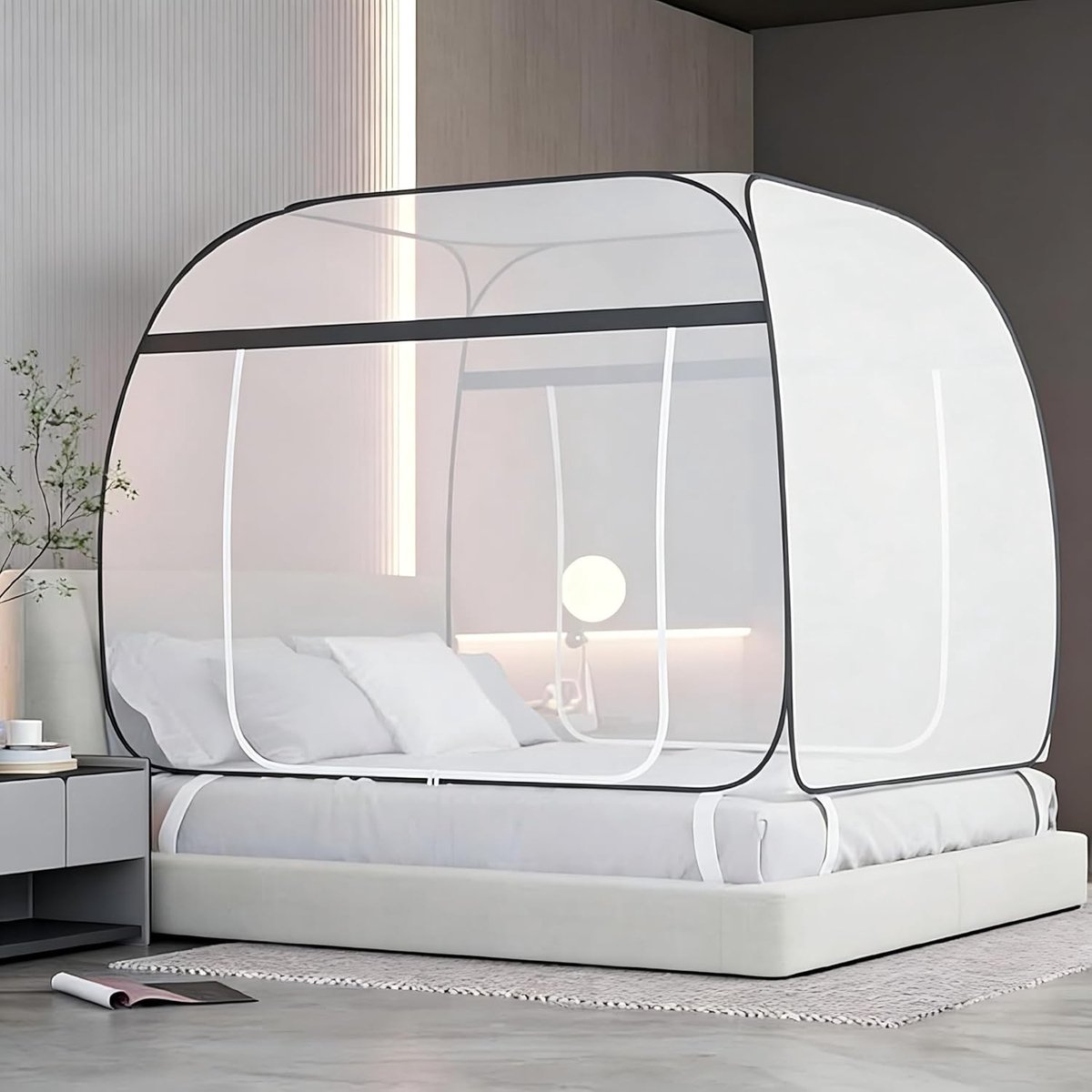 Pop-up Muggennet 150 cm x 200 cm - Vouwbaar Insectenbescherming voor Bed, Reis Muggentent en Buitengebruik, Ideaal voor Kamperen en Thuisgebruik