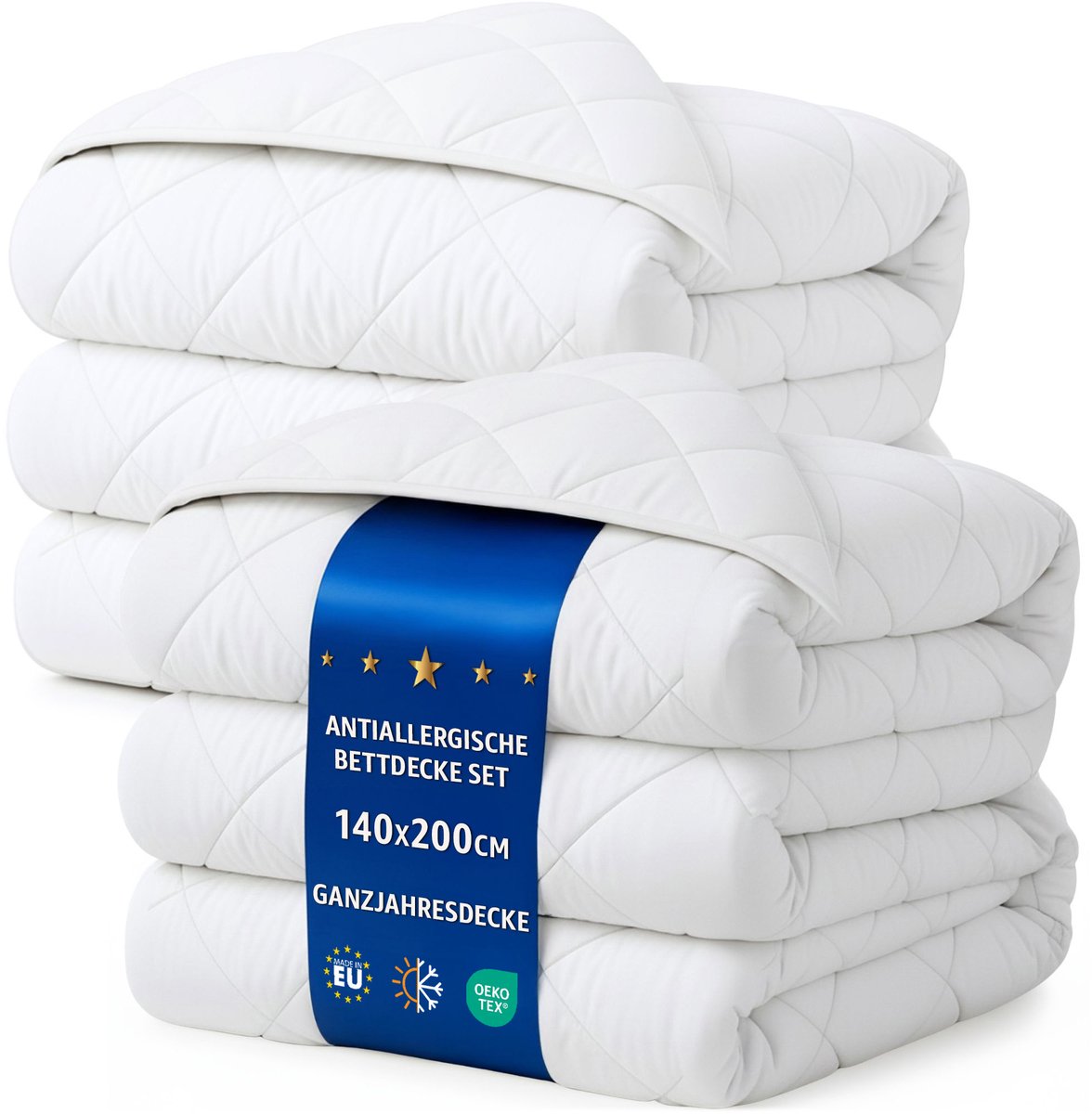 Dekbed zonder overtrek 200 x 140 cm - all-season Gewatteerd en Microvezel dekbedden naar bed Set: 2 X Dekbed 140 x 200 cm met kussens Oeko-Tex
