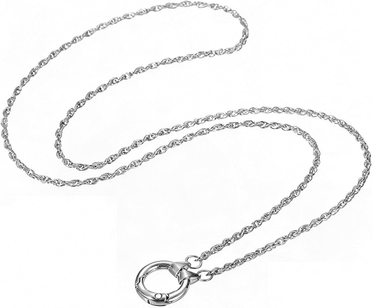 Stijlvolle brillenkoord met ringen, anti-verlies brillenketting voor zonnebrillen en leesbrillen, perfect als brillenhouder voor dames in zilver