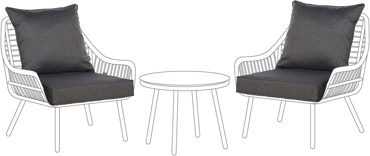 LAURETO - Tuinkussenhoezen set - Donkergrijs - Polyester