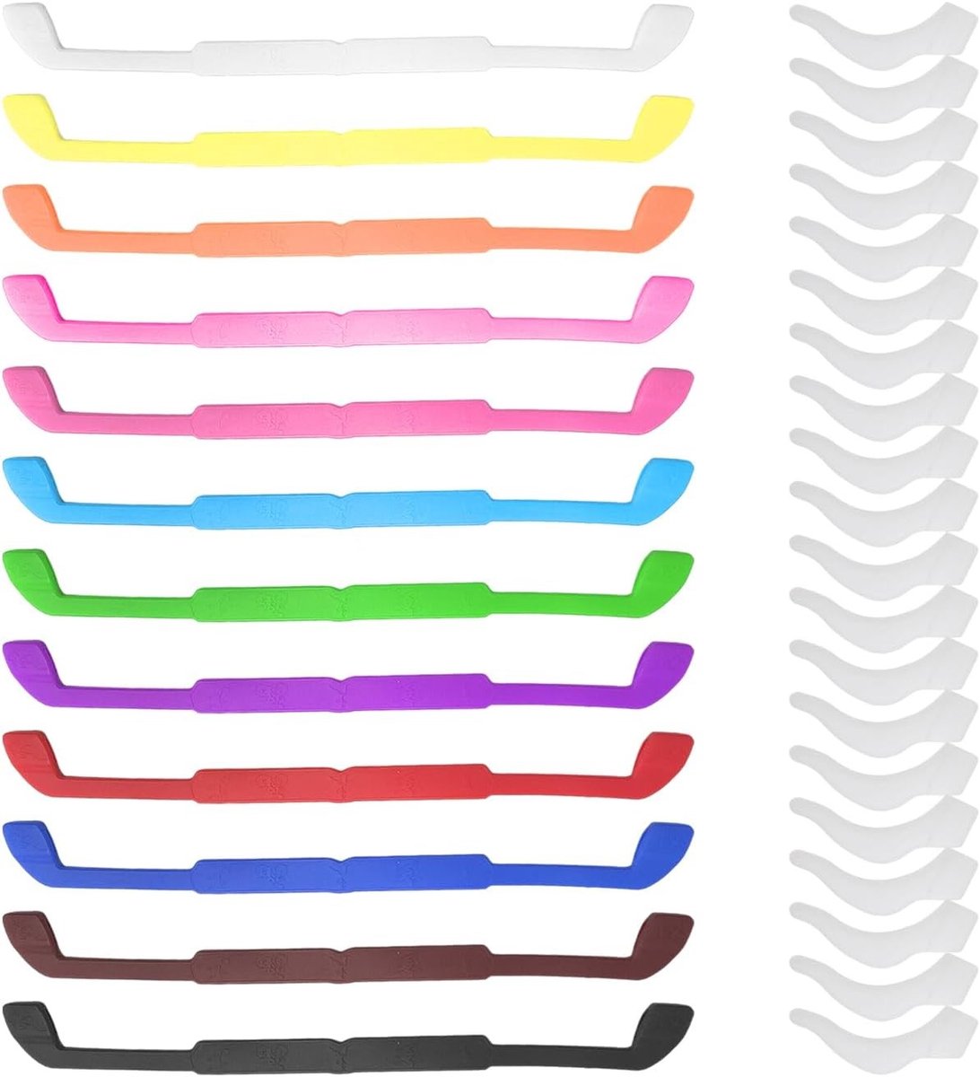 12 Brillenkoordjes voor Kinderen, 10 Paar Antislip Covers, Zonnebrilbanden en Brillenbanden voor Kinderen, Zwart, One Size, Ideaal voor Actieve Kinderen
