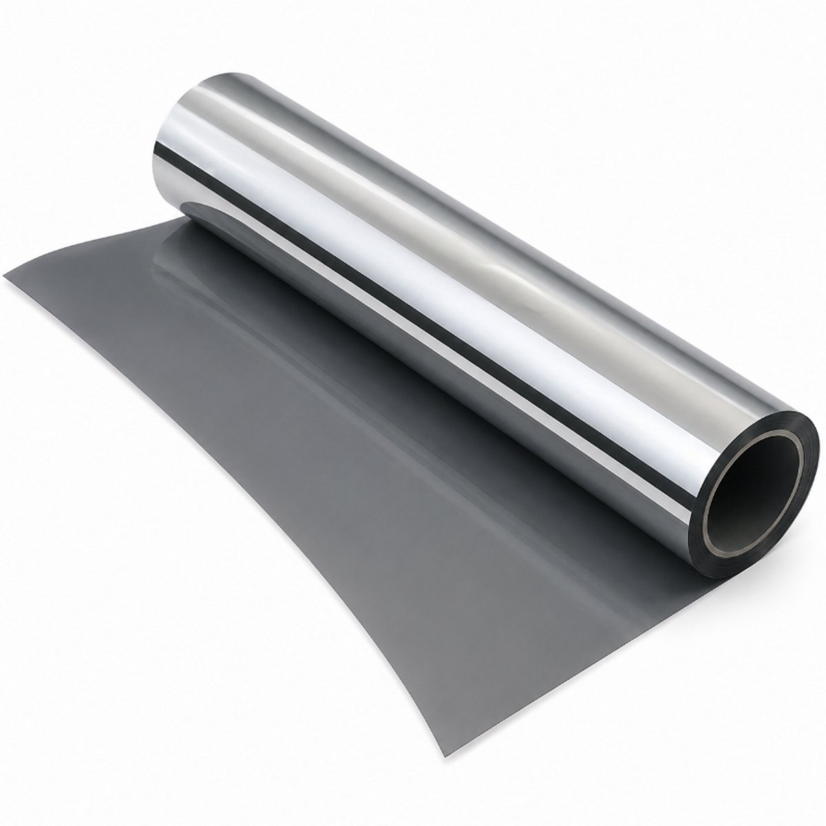 Isolerende Raamfolie Anti-inkijk - Zonwerende Glasfolie met Spiegeleffect - Statische Raamfolie Zonder Lijm voor Thuis en Kantoor - Inclusief Rakel en Mesje - 93% UV-bescherming - 30*200cm - Grijszilver