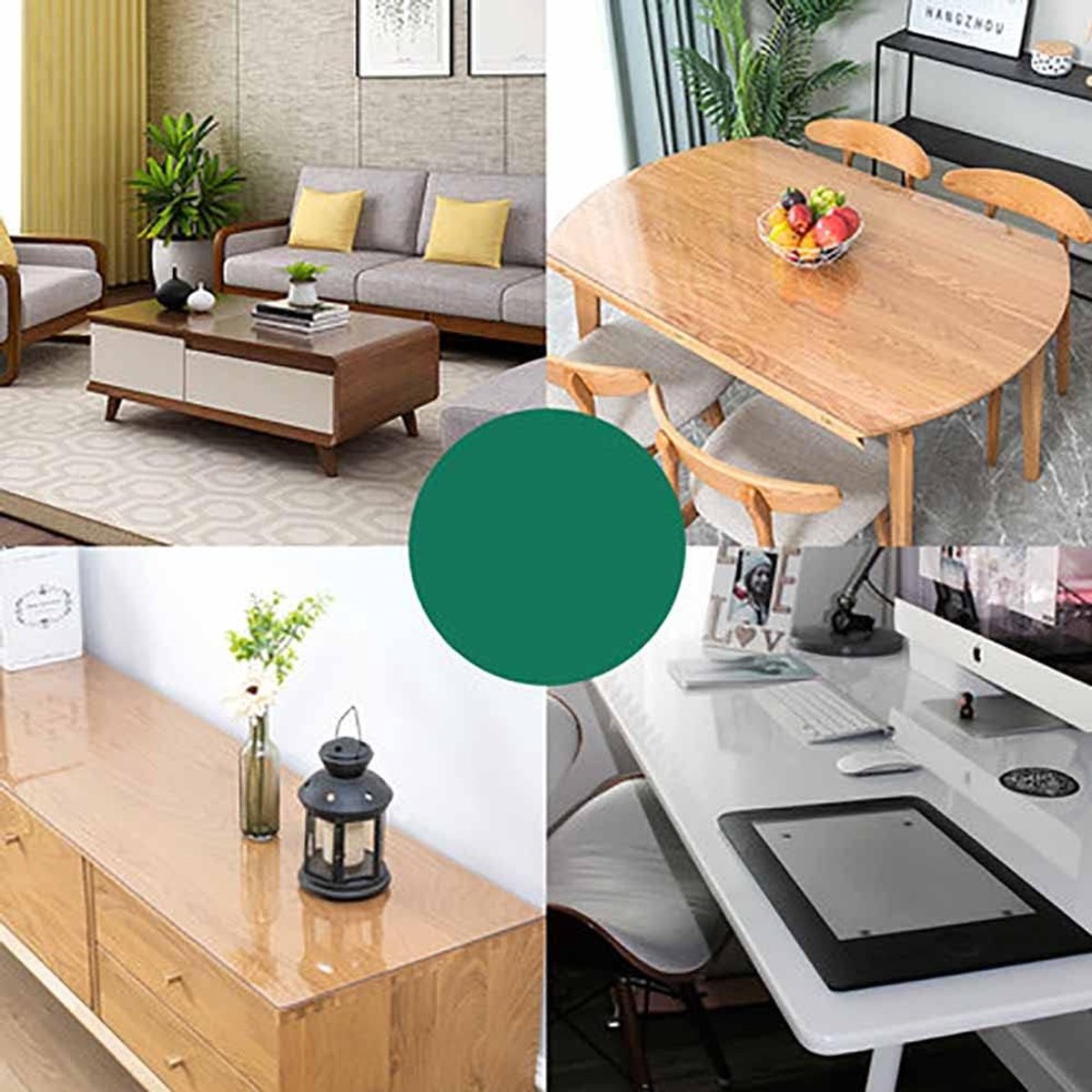 Tafelkleed Beschermer - Vinyl Tafelhoes - Tafel Beschermen - Geurloos PVC Materiaal - 50 inch Diameter - Transparant
