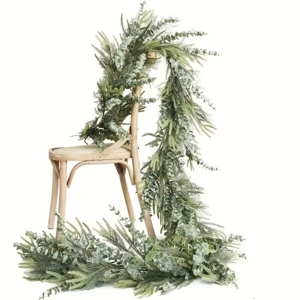 Kunstkerstguirlande – Realistische Bloemenslinger Van 180 Cm, Geschikt Voor Kerstdecoratie Op Terrassen, Aan Muren En Bij Trappen