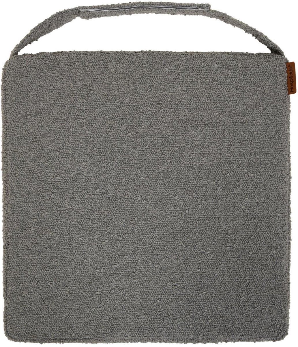 Hespiride stoelkussen Sofia - 40 x 40 x 4 cm - donkergrijs - boucle - binnen/buiten