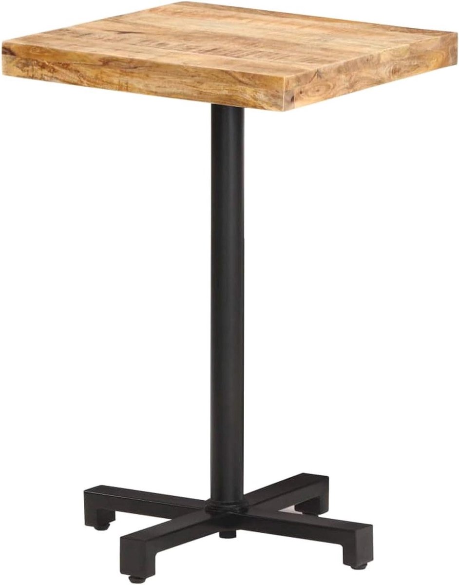 Bistrotafel Vierkant - Houten Tafel Balkon - Buiten Eten - Massief Mangohout - 50 x 50 x 75 cm