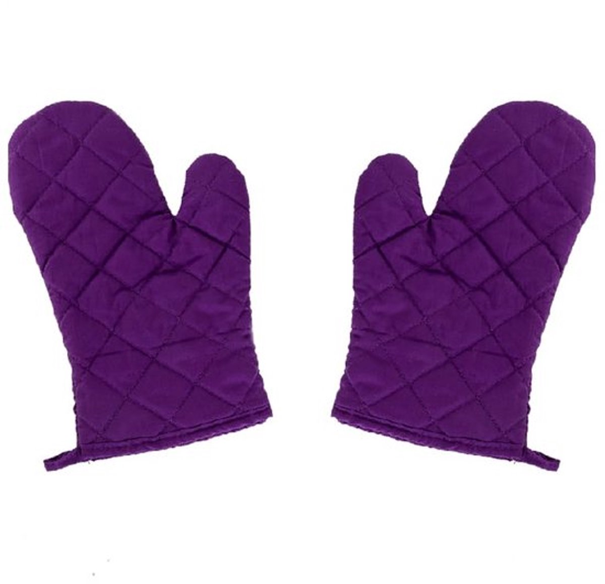 2 stuks ovenhandschoenen, hittebestendige keukenbakwanten met ophanglus, antislip kookhandschoenen voor het grillen van magnetron pizza - paars