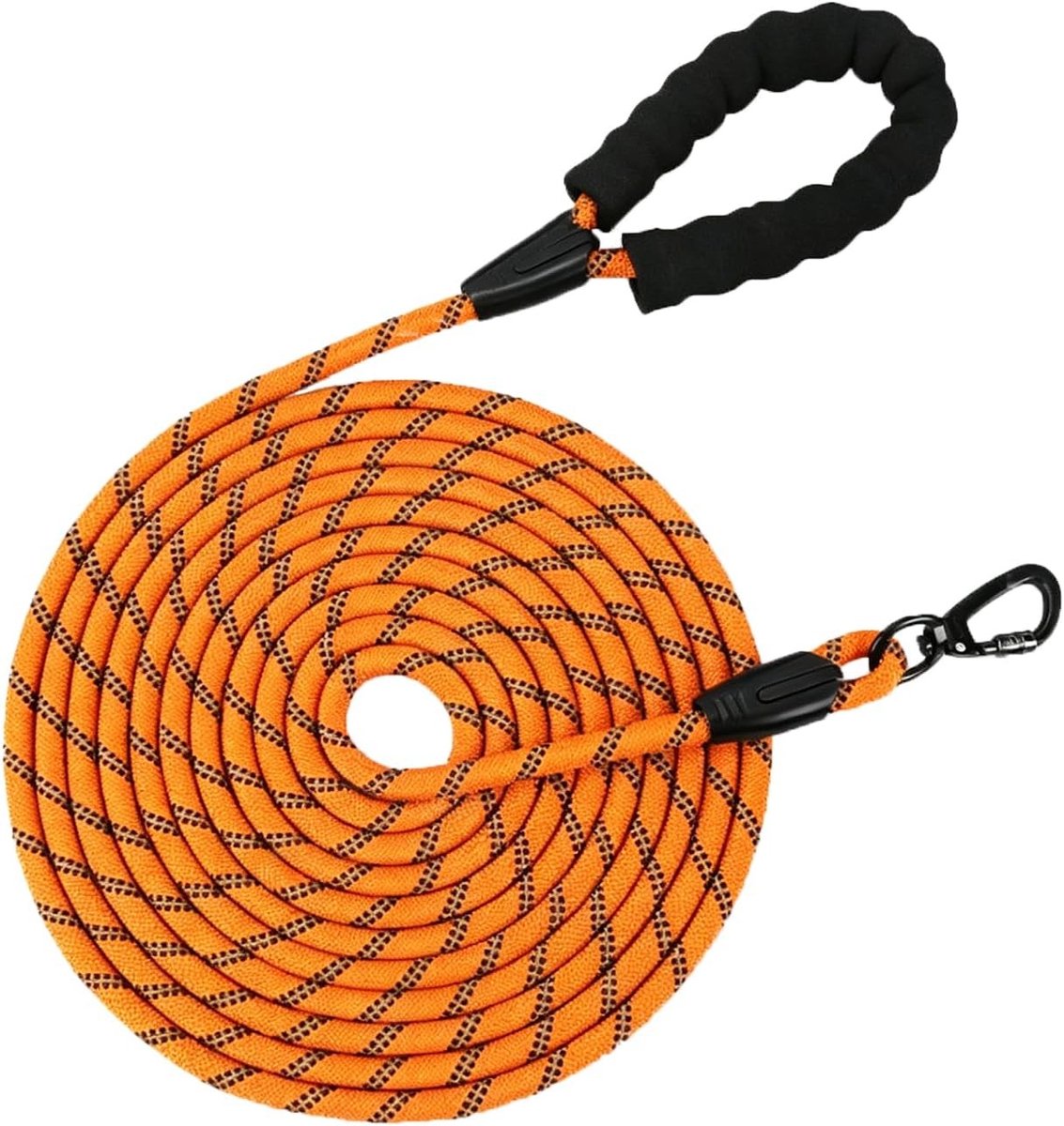Duurzame 5 meter lange sleeptouw voor honden met gevoerd handvat, scheurvast en waterdicht nylon - Geschikt voor kleine en grote honden - Ideaal voor training, wandelen en kamperen