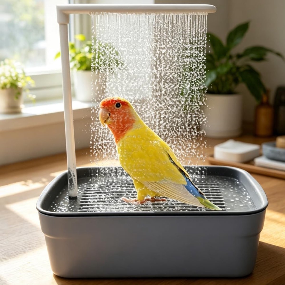 Multifunctionele Vogel Douche voor Parkieten met Automatische Watercirculatie en Badkuip Functie