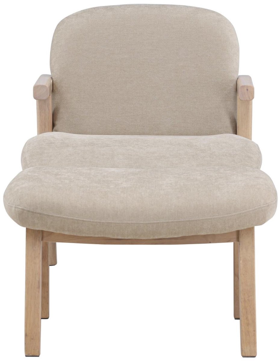 Rile fauteuil met voetenbankje beige.