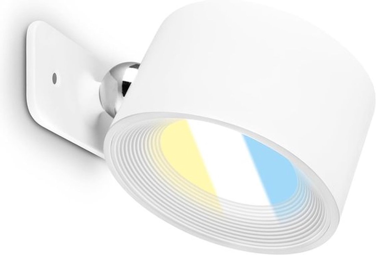 Wandlamp zonder stroomaansluiting met oplaadbare batterij - Dimbaar en 360 graden draaibaar voor binnengebruik