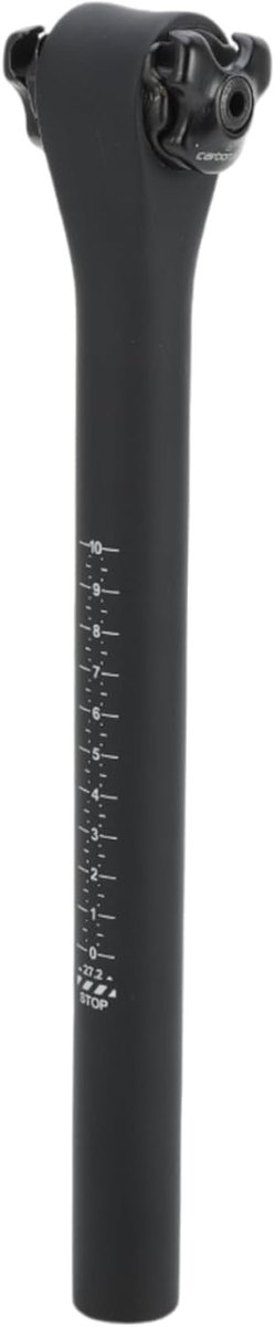 Lichtgewicht zadelpen voor fietsen, mat zwart, 27.2x300mm, koolstofvezel, duurzaam en verstelbaar