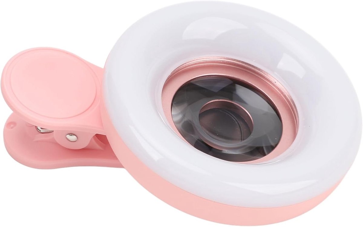 Draagbare Clip-on Macro Lens met Drie Kleurige Lampen voor Detailfotografie en Nagelkunst