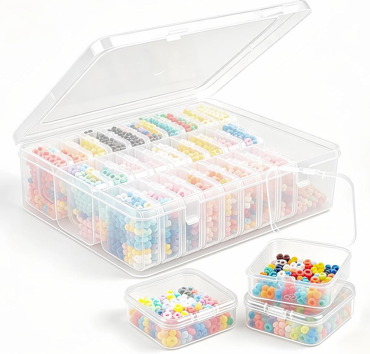 Sorteerdozen voor kleine onderdelen, 30 transparante opbergdozen met deksel voor sieraden en knutselmateriaal, ideaal voor organisatie en opslag