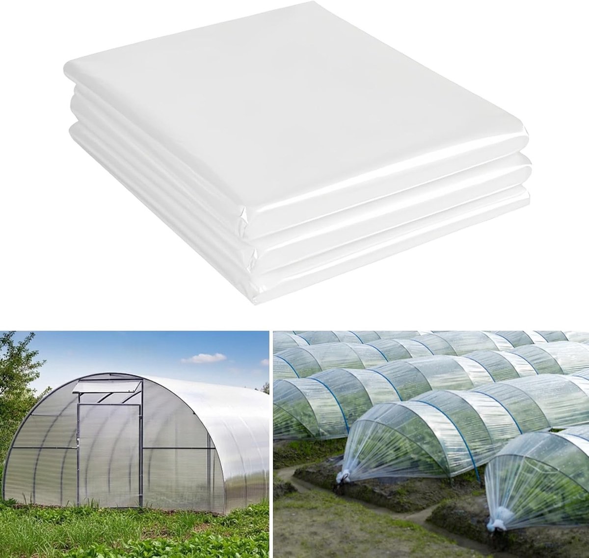 Extra Sterke Kasfolie 2x4 m - Transparante Scheurbestendige Polyethyleen Afdekfolie voor Folietunnel en Tuinieren, UV-bestendig en Waterdicht