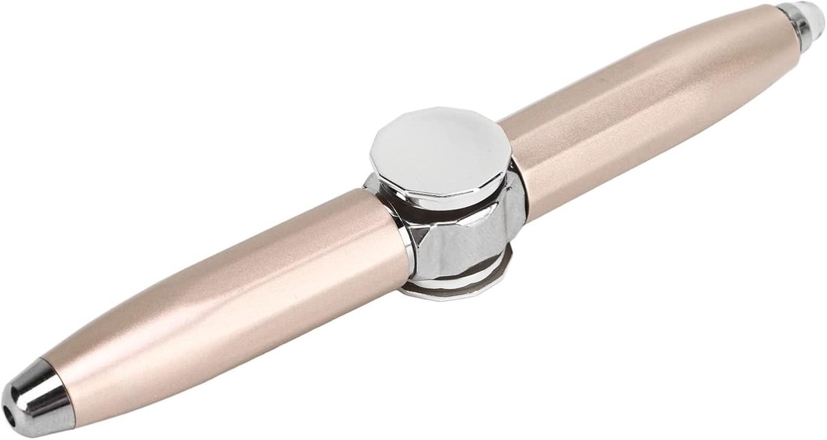 Luminous Gyro Balpen met LED Licht voor Stressverlichting - Fingertip Spinner Pen in Goud voor Creatief Schrijven en Ontspanning
