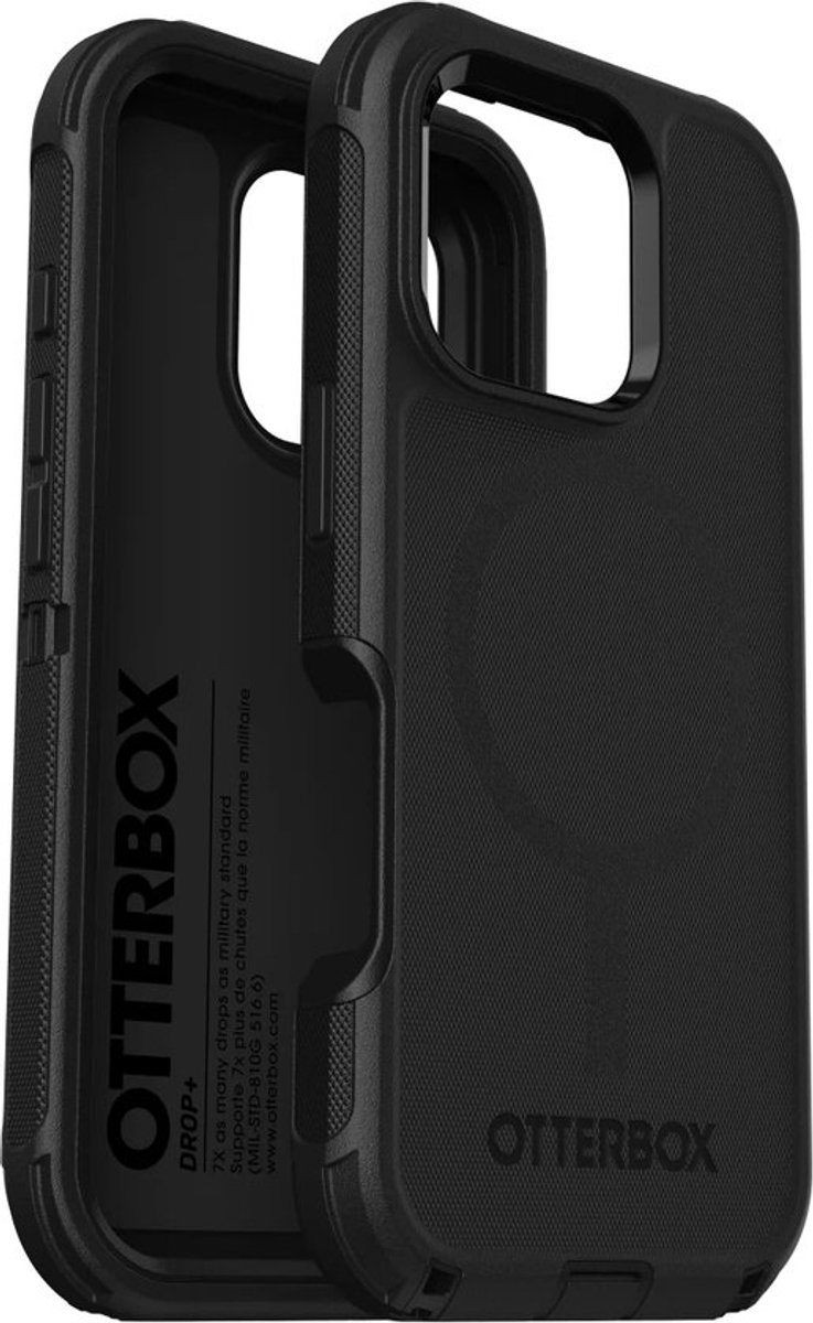 OtterBox Geschikt voor Apple iPhone 16 Pro - Defender - Geschikt voor Mag Back Cover Hoesje - Zwart