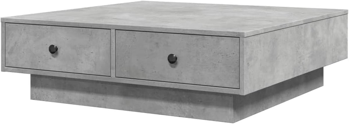 Bijzettafel - Kleine tafel - Woonkamer decoratie - Stevig houtmateriaal - 90 x 90 x 28 cm - Betongrijs